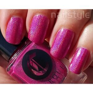 Cirque Nail Polish "Powwow" NEW Pink Glitter Shimmer Holo Iridescent Lacquer
